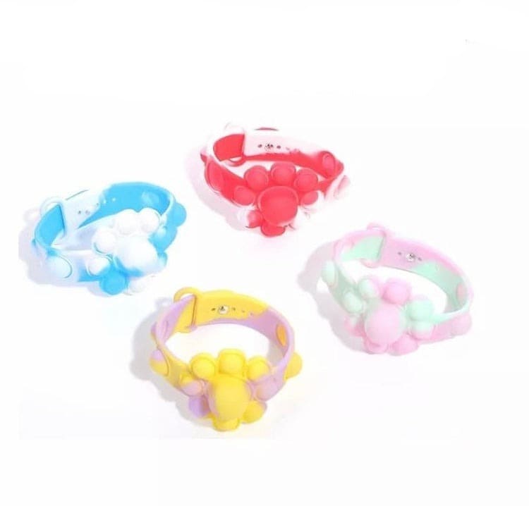 Flower Shaped Bubble Bracelet, Sensory Simple Dimple Fidget Toys, Anti Stress Sensory Stress Relief Wristband, Filip Silicone Press Finger Game Bubble Bracelet Flower Shaped Bubble Bracelet, Sensory Simple Dimple Fidget Toys, Anti Stress Sensory Stress Relief Wristband, Filip Silicone Press Finger Game Bubble Bracelet
